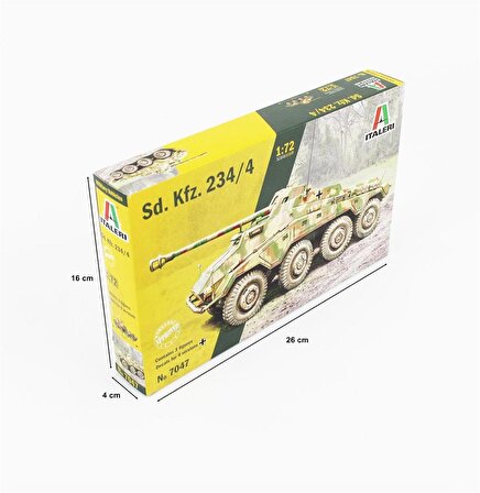 Italeri 7047S 1/72 Sd. Kfz. 234/4 Zırhlı Araç Demonte Plastik Maketi