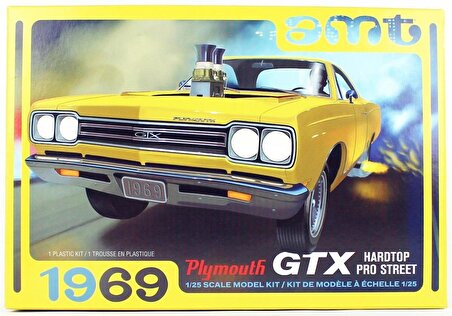 AMT 1180M 1/25 1969 Plymouth GTX Hardtop Pro Street 2T, Demonte Plastik Araba Maketi
