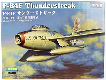 HobbyBoss 81726 1/48 F-84F Thunderstreak Savaş Uçağı Demonte Plastik Maketi