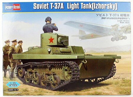 HobbyBoss 83821 1/35 Sovyet T-37A Hafif Tankı (Izhorsky) Demonte Plastik Maketi