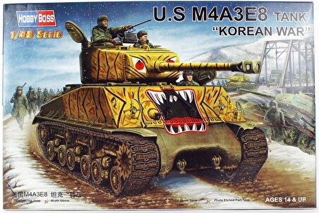 HobbyBoss 84804 1/48 M4A3E8 Tankı Demonte Plastik Maketi