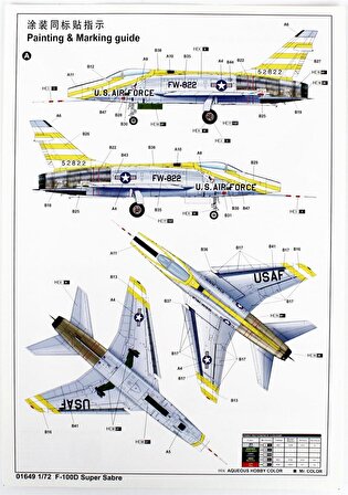 Trumpeter 01649 1/72 F-100D Super Sabre Savaş Uçağı Demonte Plastik Maketi