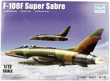 Trumpeter 01650 1/72 F-100F Super Sabre Savaş Uçağı Demonte Plastik Maketi