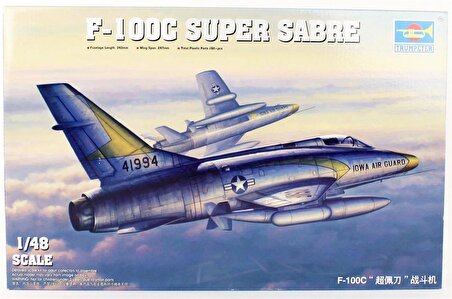 Trumpeter 02838 1/48 F-100C Super Sabre Savaş Uçağı Demonte Plastik Maketi