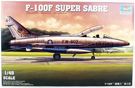 Trumpeter 02840 1/48 F-100F Super Sabre Savaş Uçağı Demonte Plastik Maketi