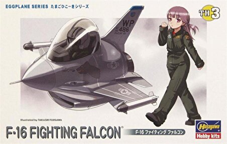 Hasegawa TH3 60103 F-16 Fighting Falcon Savaş Uçağı (Eggplane Serisi) Plastik Model Kiti