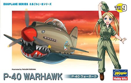Hasegawa TH9 60119 P-40 Warhawk Savaş Uçağı (Eggplane Serisi) Plastik Model Kiti
