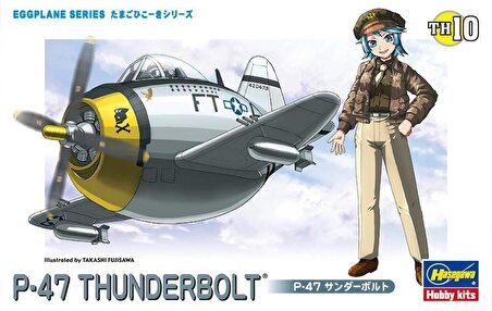 Hasegawa TH10 60120 P-47 Thunderbolt Savaş Uçağı (Eggplane Serisi) Plastik Model Kiti