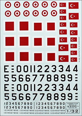 32001 1/32 TÜRK FORSLARI DECALS-1/32 TURKISH STREA