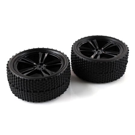Black Buggy Rear Tires and Rims (31212B+31308) 2P