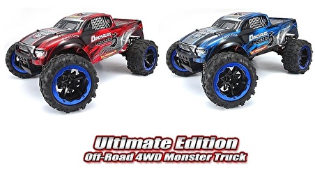 Remo 8032 1/8 Elektrikli 4WD Off Road Monster Truck (Dinosaurs Master) Kırmızı Kaportalı, Fırçalı Çift Motorlu, 7.4V 4200Mah Li