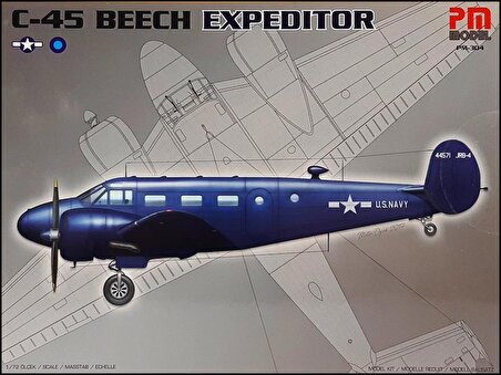 PM Model 304 1/72 C-45 Beech Expeditor Eğitim Ve Nakliye Uçağı Demonte Plastik Maketi