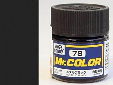 Gunze C078 10 ml. Metal Black, Mr.Color Serisi Maket Boyası