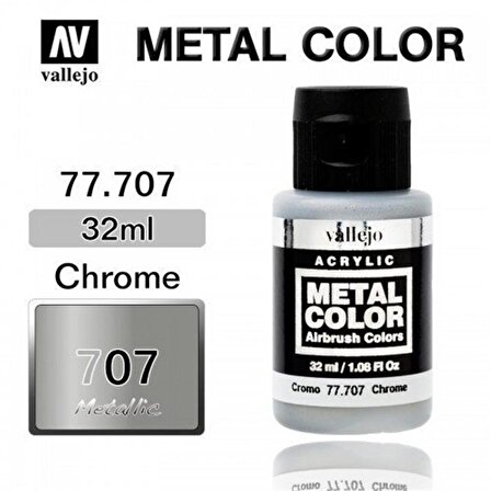 Vallejo 77707 32 ml. Chrome, Metal Color Serisi Model Boyası