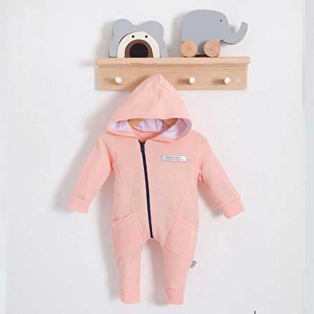 Baran Bebe Önü Fermuarlı Unisex Bebek Tulum