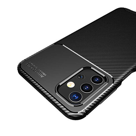Samsung Galaxy A32 5G Uyumlu Kılıf Karbon Tasarım ve Parmak İzi Yapmayan, Europa Özel Serisi, Kamera Lensi Koruyan TPU Kılıf