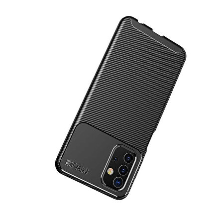Samsung Galaxy A32 5G Uyumlu Kılıf Karbon Tasarım ve Parmak İzi Yapmayan, Europa Özel Serisi, Kamera Lensi Koruyan TPU Kılıf