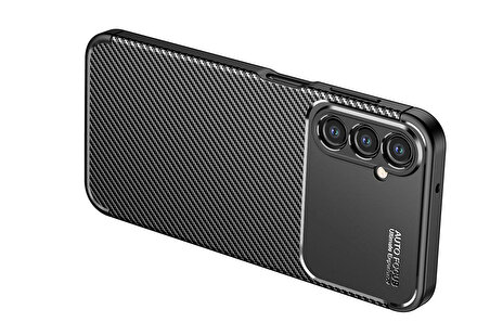 Samsung Galaxy A54 Uyumlu Kılıf Karbon Tasarım ve Parmak İzi Yapmayan, Europa Özel Serisi, Kamera Lensi Koruyan TPU Kılıf