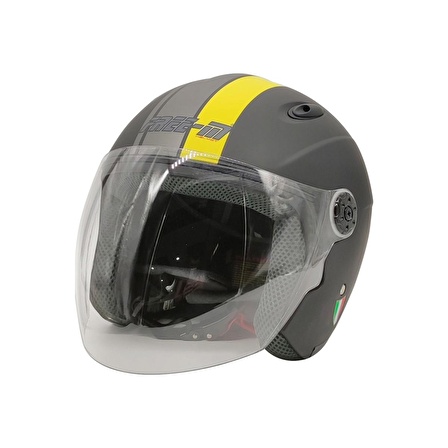 Free-M 661 Açık Kask (Mat Siyah Sarı) XL