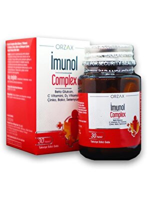 Orzax İmunol Complex Beta Glukan 30 Kapsül-SKT:12/2023