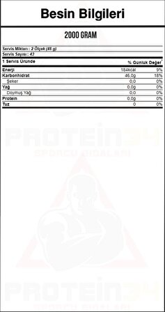 Hardline Nutrition Carbopure 2000 Gr 43 Servis Saf Karbonhidrat