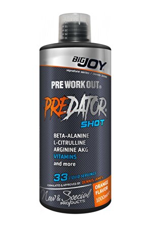 Bigjoy Sports Predator Shot Pre Workout 1000ml 33 Servis Portakal