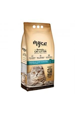 Mycat (10 Lt) Bentonit Kedi Kumu Marsilya Sabun Kokulu ( Kalın Tane )