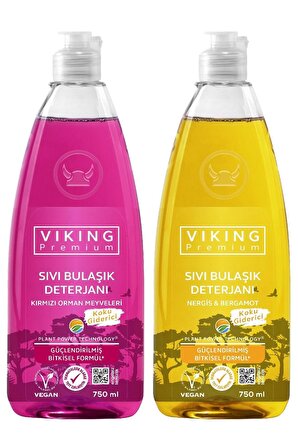 Viking Premium Orman Meyveleri Nergis Bergamot Bulaşık Deterjanı 2 x 750 ML