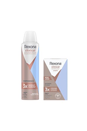 Rexona Clinical Protection Kadın Sprey Deodorant 150 ML + Clinical Protection Kadın Stick Deodorant 45 ML