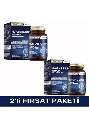 Magnezyum Complex 60 Tablet 125 Mg - Bisiglinat - Taurat - Malat - Sitrat - B6 8680512632108 X2