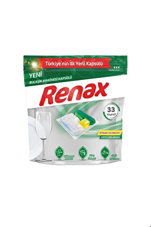 RENAX Bulaşık Makinesi Kapsülü Hepsi Bir Arada 33 Lü x 3 Adet