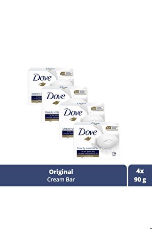 Dove Beauty Cream Bar Katı Güzellik Sabunu Original Nemledirici Etkili 90 G X4 Adet
