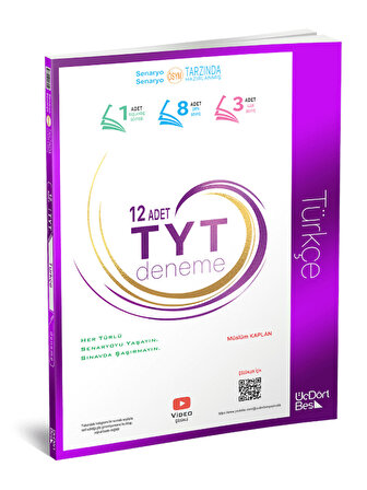 Üçdörtbeş Yayınları Tyt Türkçe 12 Deneme