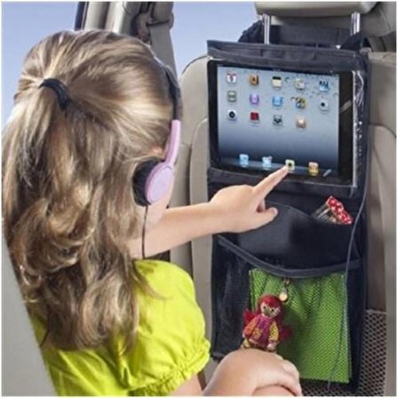 Koklea Home 2 ADET Araba Koltuk Arkası Şeffaf Koruyucu Kılıf Tablet Tutucu Stand Araç Içi Düzenleyici Organizer