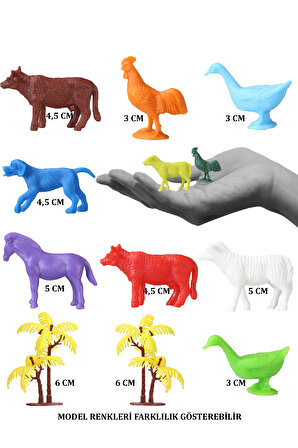 Toy Play 24 Parça Renkli Mini Çiftlik Hayvanları Figür Seti 4-6 cm SKU676 