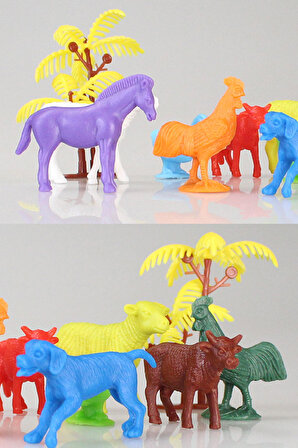 Toy Play 24 Parça Renkli Mini Çiftlik Hayvanları Figür Seti 4-6 cm SKU676 