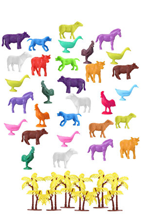Toy Play 36 Parça Renkli Mini Çiftlik Hayvanları Figür Seti 4-6 cm SKU676 