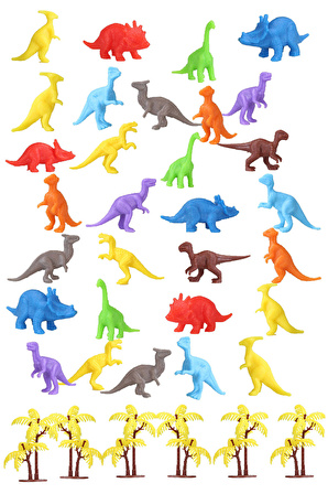 Toy Play 36 Parça Renkli Mini Dinozor Figür Seti 4-6 cm SKU683 