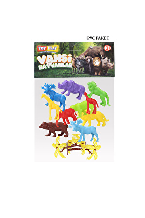 Toy Play 24 Parça Renkli Mini Vahşi Hayvanlar ve Çiftlik Hayvanları Figür Seti 4-6 cm SKU669-676