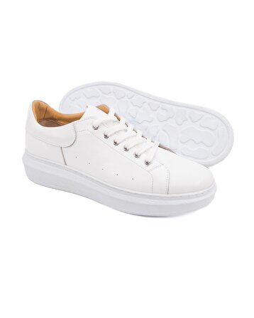 Strada Beyaz Hakiki Deri Erkek Spor (Sneaker) Ayakkabı Numara 41