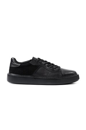 Panigale Siyah Hakiki Deri-Siyah Hakiki Süet Deri Erkek Spor (Sneaker) Ayakkabı