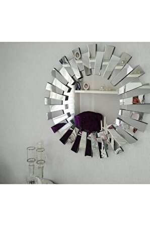 Piyano Dekoratif Duvar Aynası 70 Cm - Gümüş
