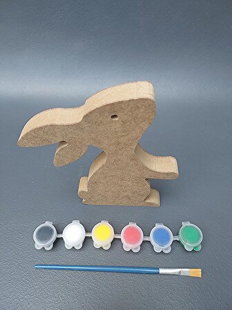  Çocuklar için ahşap boyama seti. 15 cm Oturan Tavşan Okul kreş etkinlik çocuk eğitimi