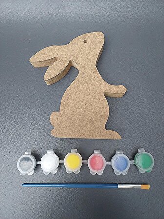  Çocuklar için ahşap boyama seti. 15 cm Oturan Tavşan Okul kreş etkinlik çocuk eğitimi