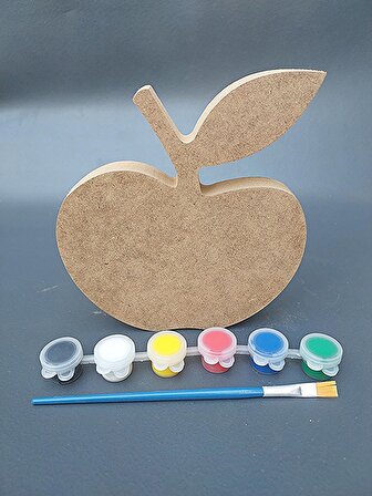  Çocuklar için ahşap boyama seti. 15 cm Elma Okul kreş etkinlik çocuk eğitimi