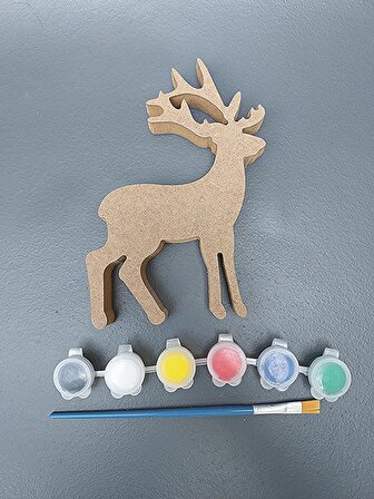  Çocuklar için ahşap boyama seti. 15 cm Geyik Okul kreş etkinlik çocuk eğitimi