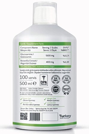 Biomet S1 Glukozamin Likit Bitkisel Sıvı 500 ml