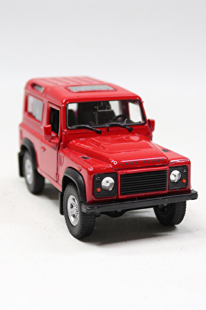 Land Rover Çek Bırak Metal Oyuncak Araba 10 cm Kırmızı