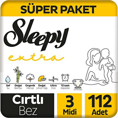 Sleepy Extra 3 Numara Midi 112'li Cırtlı Bez