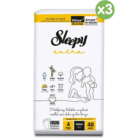 Sleepy Extra 4 Numara Maxi 144'lü Külot Bez